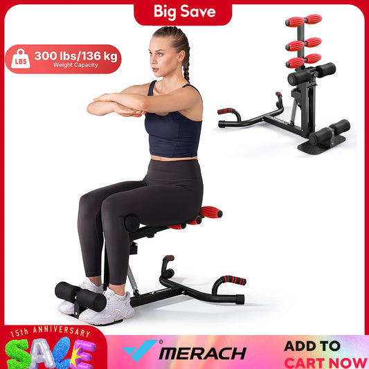 MERACH Deep Squat Machine Adjustable Glutes Trainer Machine Core Leg Push Up Workout Machine Multifunctional Buttocks Machine