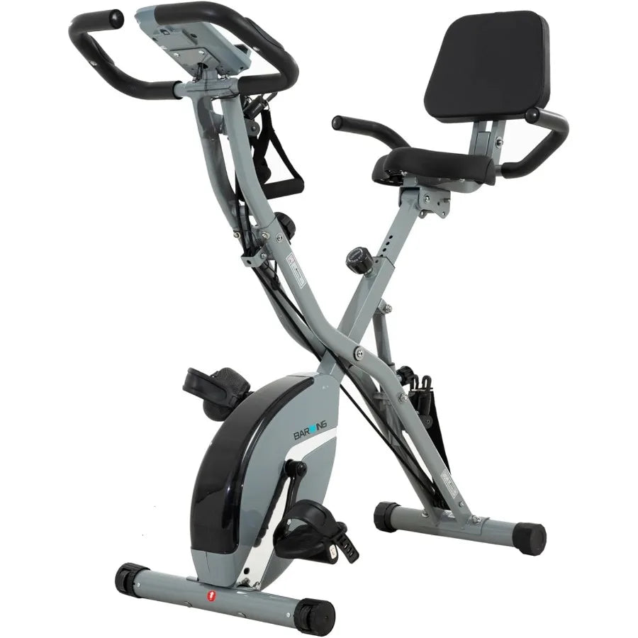 Stationary Exercise Bike for Home Workout 5 IN 1 Foldable Indoor Cycling Bike for Seniors 350LB Capacity 16Level Magnetic Resis