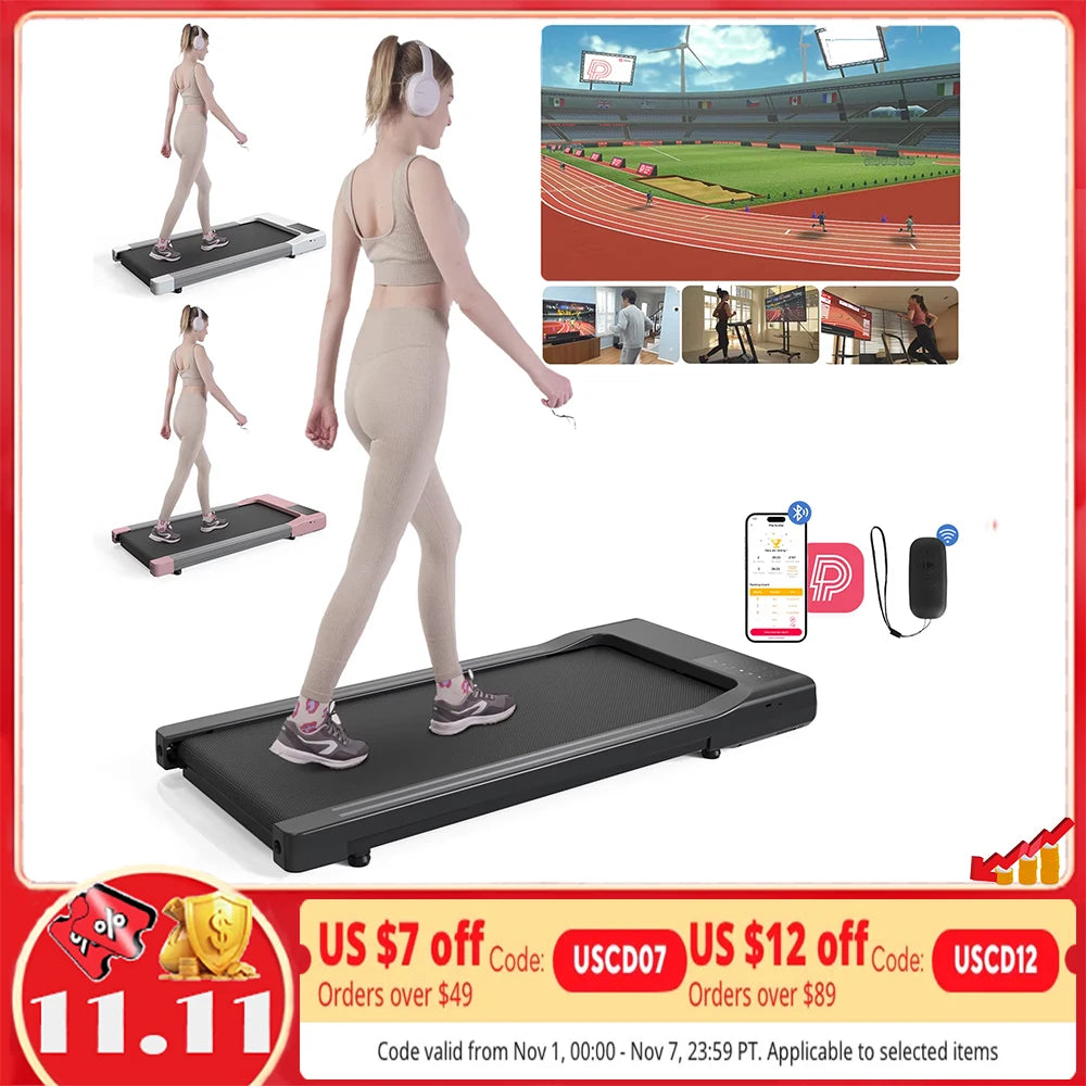 Hot Sale Treadmill 2in1 Treadmills for Home/Office Remote Control LCD Display Adjustable Speed Walking Pad Exercise Machine