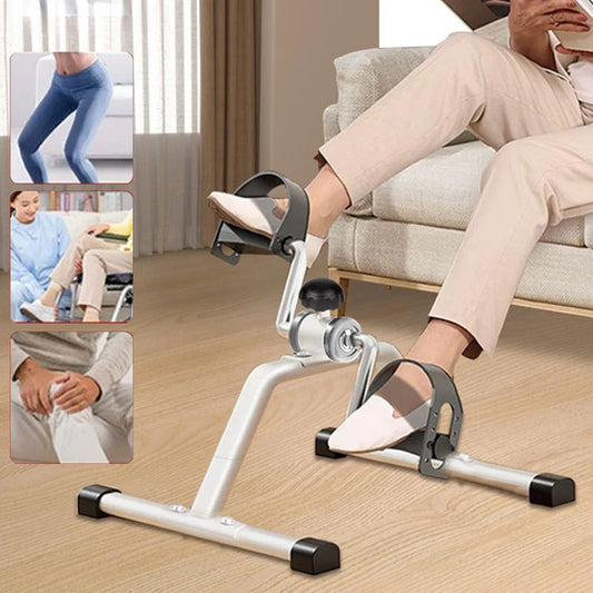 Folding Portable Under Desk Bike with Adjustable Resistance Stationary Exercise Bike Cycle Pedal Exerciser for Home Exercise