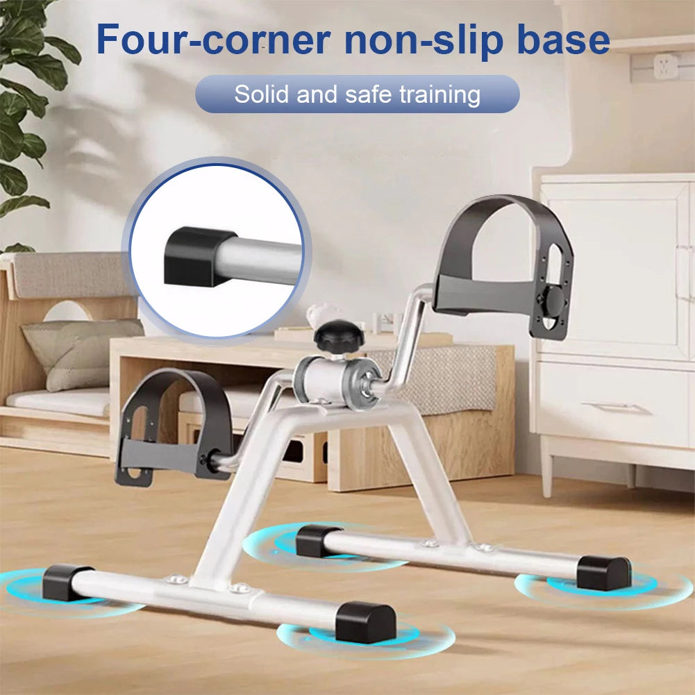 Folding Portable Under Desk Bike with Adjustable Resistance Stationary Exercise Bike Cycle Pedal Exerciser for Home Exercise