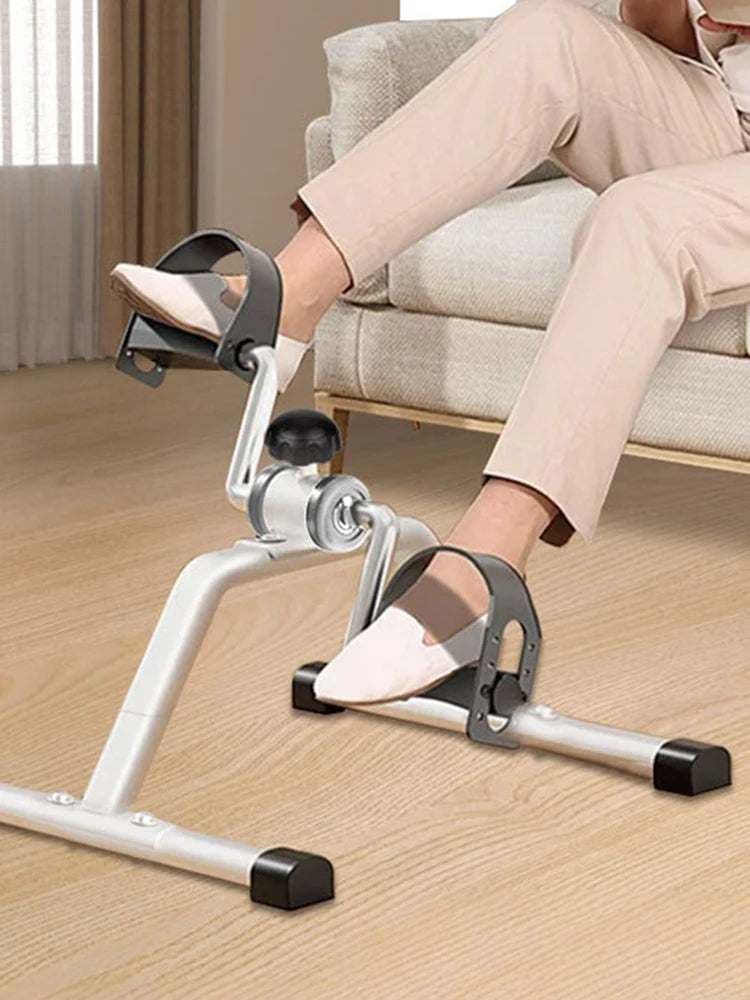 Folding Portable Under Desk Bike with Adjustable Resistance Stationary Exercise Bike Cycle Pedal Exerciser for Home Exercise